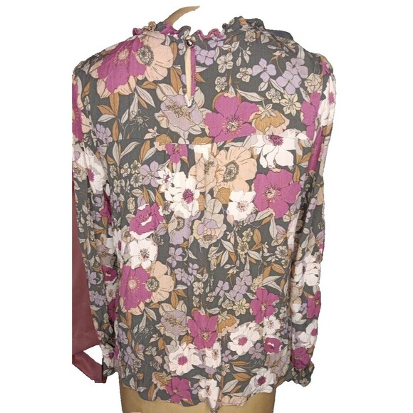 Savanna Jane Medium Boho Embroidered Floral Fall Peasant Long Sleeve Top - Picture 4 of 11